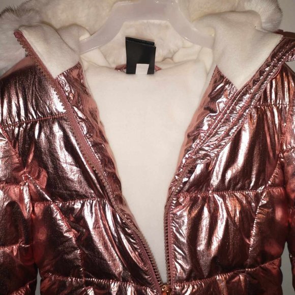 Zeroxposur girl winter coat jacket size 5/6 shiny Metallic pink - Picture 2 of 6